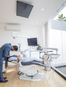 Patient receiving oral surgery